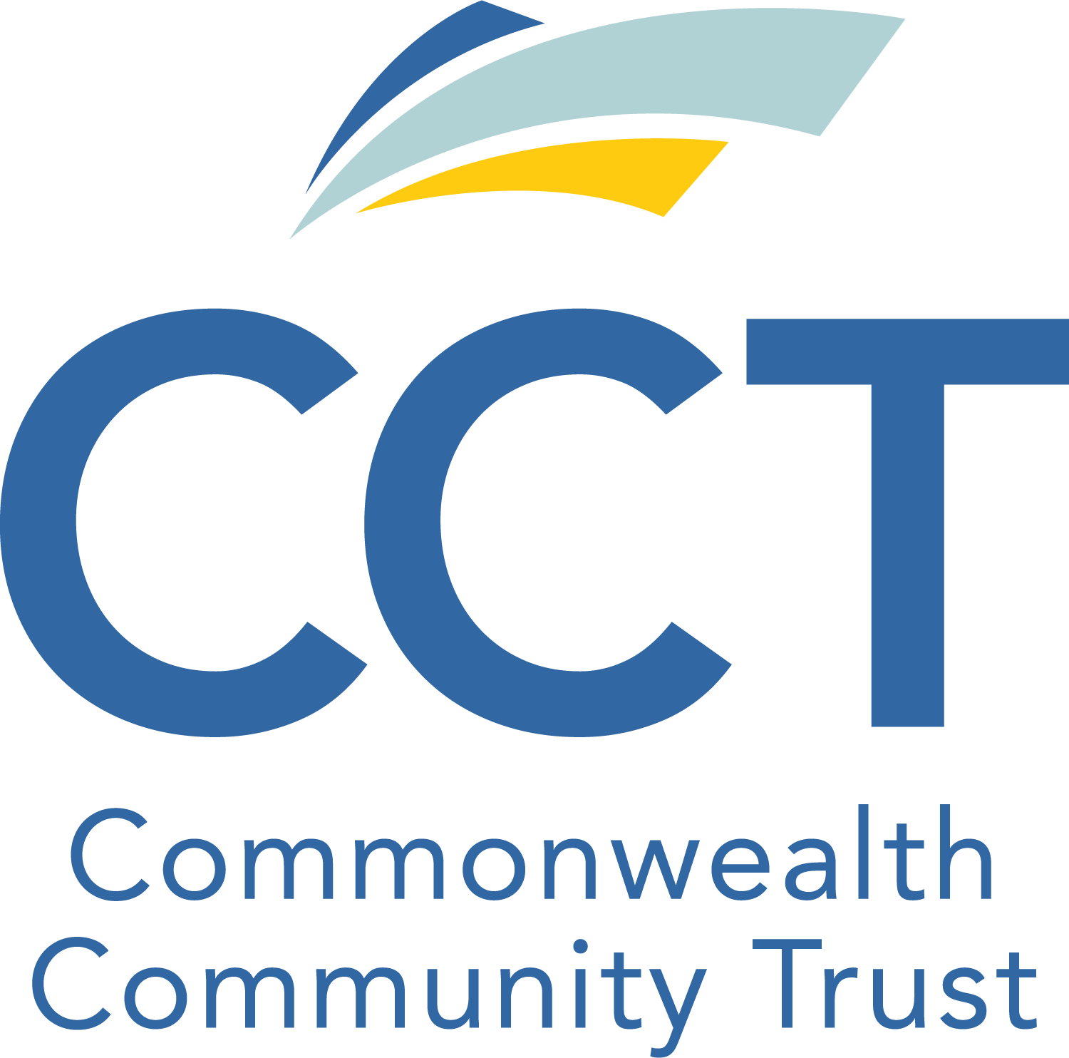 Commonwealth Community Trust logo in navy blue with three strips above the text