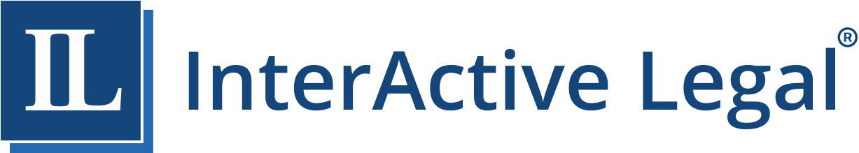 Interactive Legal logo featuring a blue square with "IL" and the name of the company
